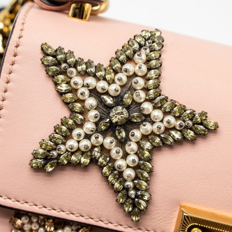 Gucci Padlock Chain Bag Crystal Star Limited Calfskin Pink GHW - Barde - Image 8