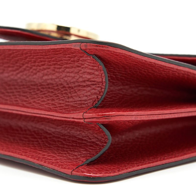 Gucci GG Interlocking Small Chain crossbody Bag Red with LGHW - Barde - Image 9