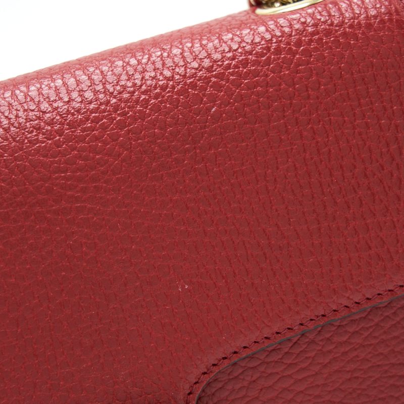 Gucci GG Interlocking Small Chain crossbody Bag Red with LGHW - Barde - Image 10
