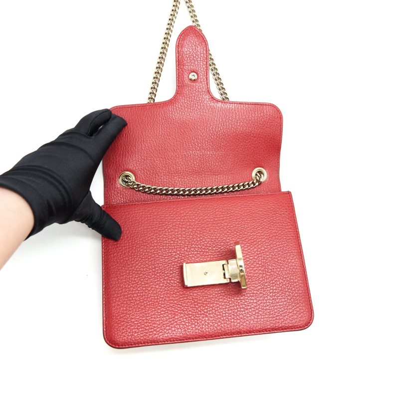 Gucci GG Interlocking Small Chain crossbody Bag Red with LGHW - Barde - Image 6