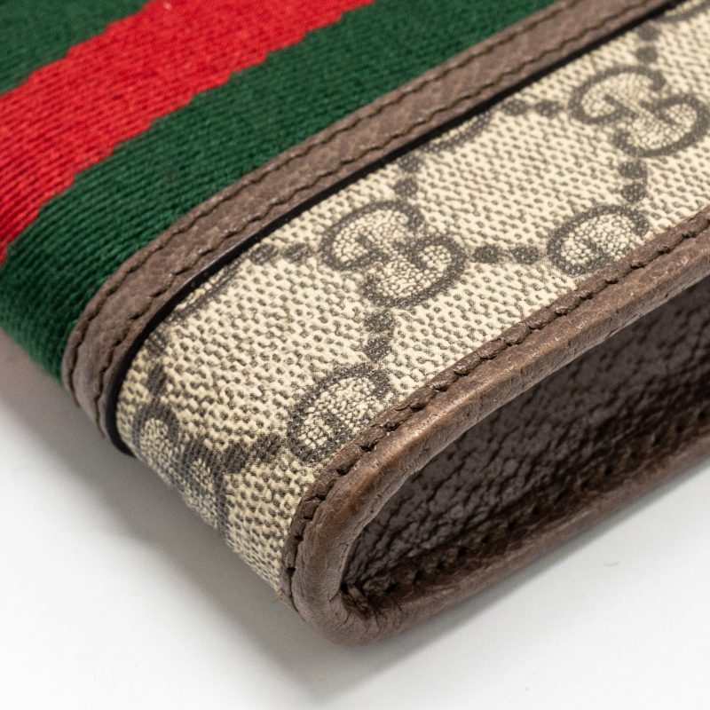 Gucci Ophidia GG vertical flap mini bag GG supermen canvas / calfskin multicolour GHW - Barde - Image 9