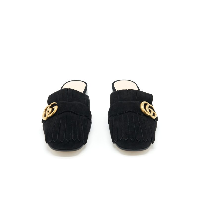 Gucci Size 38.5 GG Suede leather Mules Black - Barde - Image 2