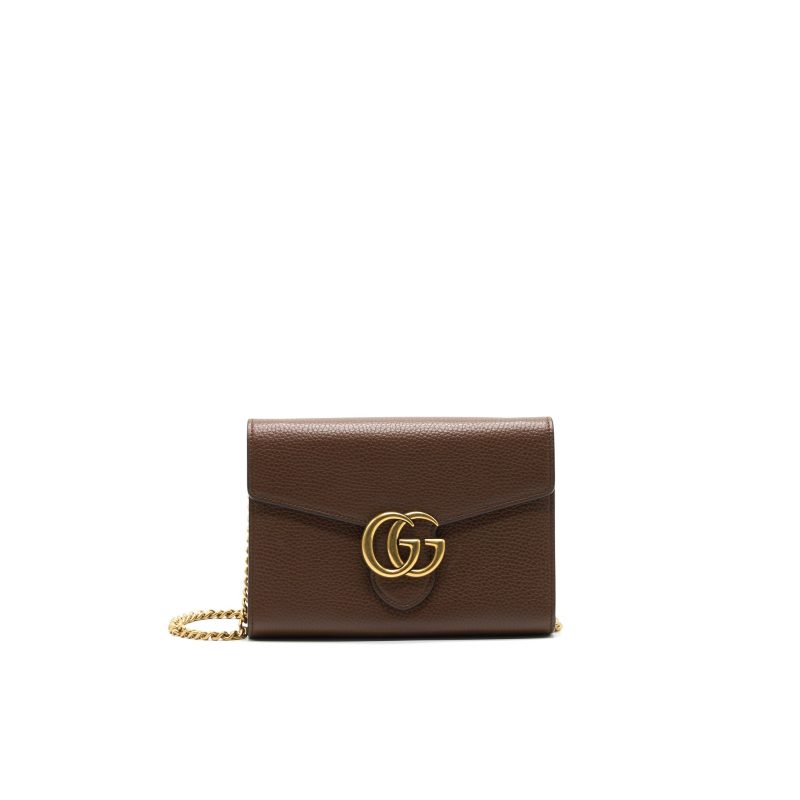 Gucci GG Marmont Chain Wallets Brown - Barde