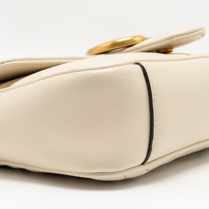 Gucci Mini GG Marmont Shoulder Bag Calfskin White GHW - Barde - Image 6