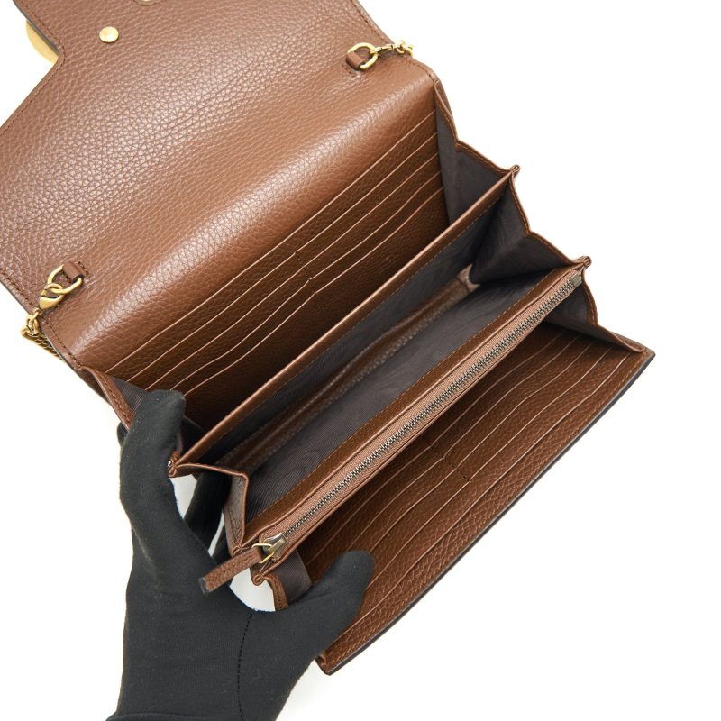 Gucci GG Marmont Chain Wallets Brown - Barde - Image 6