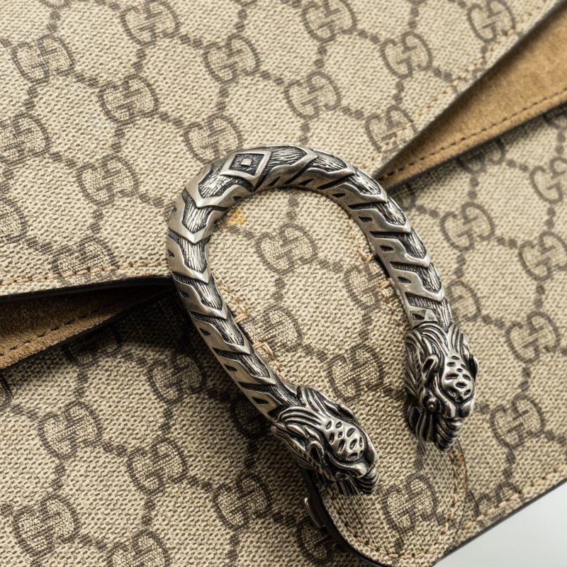 Gucci Dionysus GG shoulder bag GG supreme canvas / suede beige SHW - Barde - Image 8