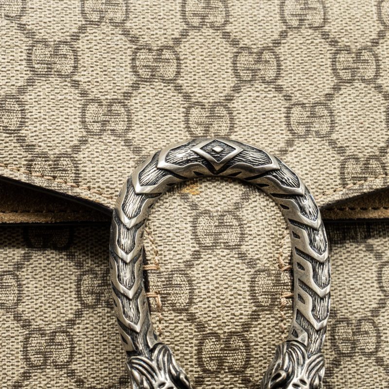 Gucci Dionysus GG shoulder bag GG supreme canvas / suede beige SHW - Barde - Image 9