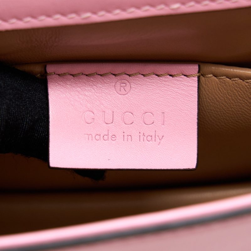 Gucci Pearl Studded Mini Broadway Bee Shoulder Bag Pink GHW - Barde - Image 10