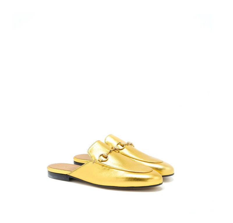 Gucci Size 38 Princetown Slipper Gold With GHW - Barde