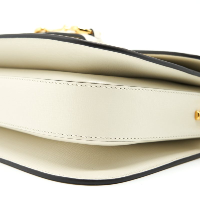 GUCCI 1955 HORSEBIT LEATHER SHOULDER BAG WHITE - Barde - Image 7