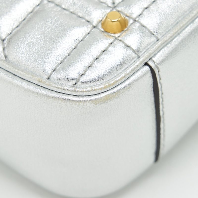 Gucci Mini GG Marmont Flap Bag Limited Edition Silver With Pearl/Gold Hardware - Barde - Image 10