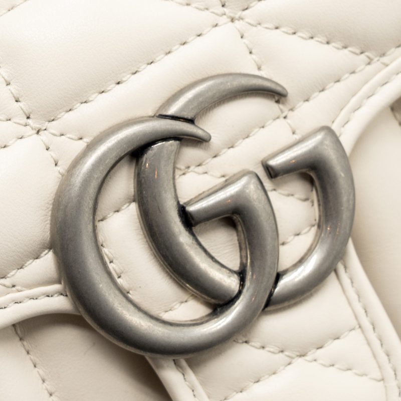 Gucci mini marmont calfskin leather cream SHW - Barde - Image 9
