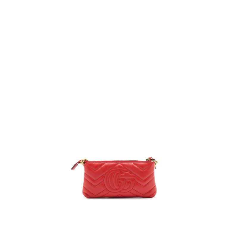 Gucci marmont mini pouch with chain red GHW - Barde - Image 2