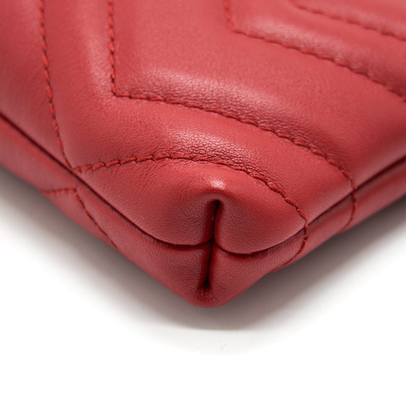 Gucci marmont mini pouch with chain red GHW - Barde - Image 5