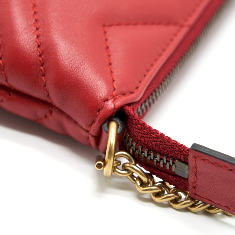 Gucci marmont mini pouch with chain red GHW - Barde - Image 6