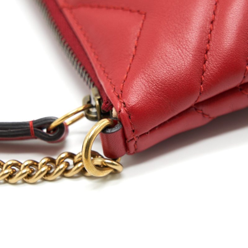 Gucci marmont mini pouch with chain red GHW - Barde - Image 7