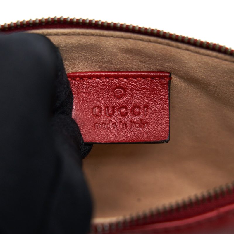 Gucci marmont mini pouch with chain red GHW - Barde - Image 9
