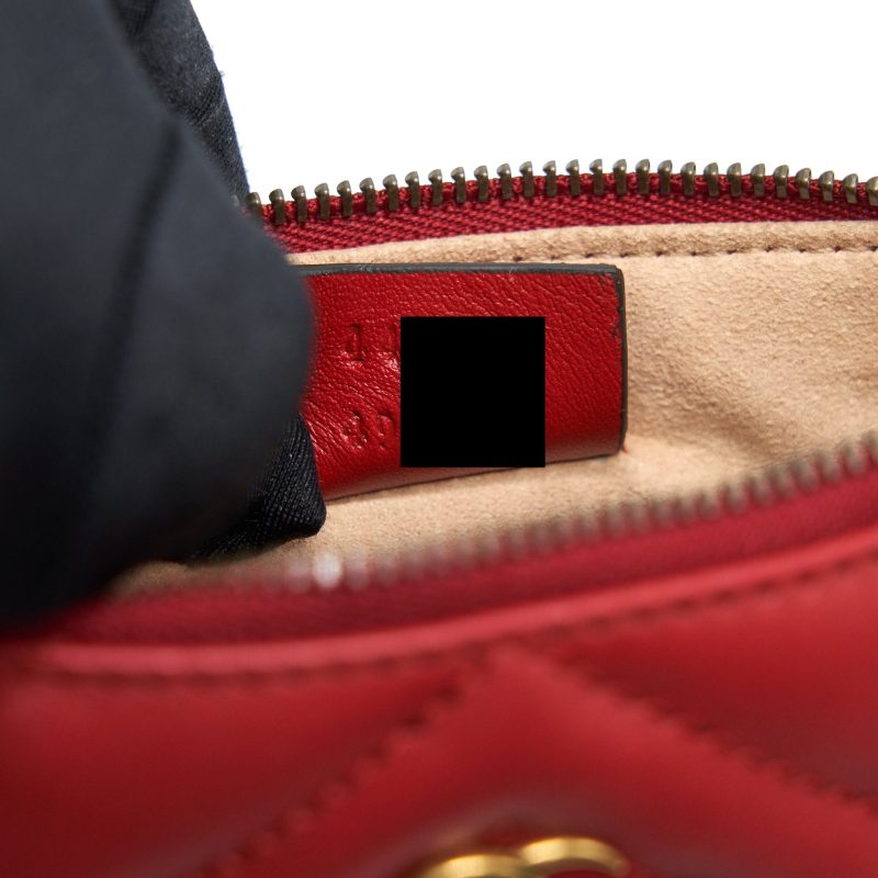 Gucci marmont mini pouch with chain red GHW - Barde - Image 10