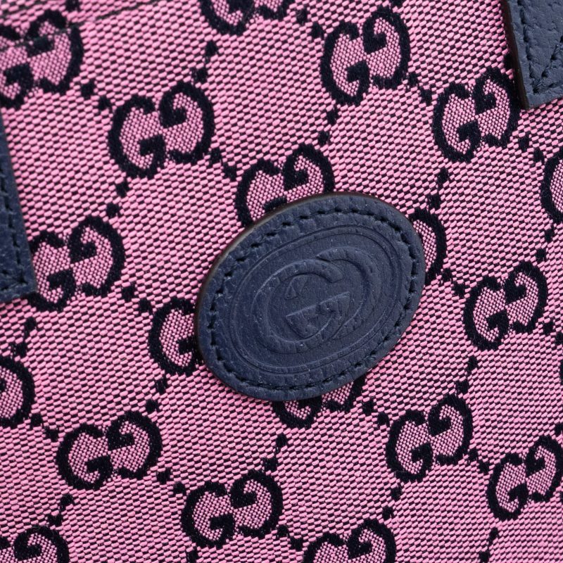 Gucci kids tote bag canvas / leather pink / dark blue - Barde - Image 9