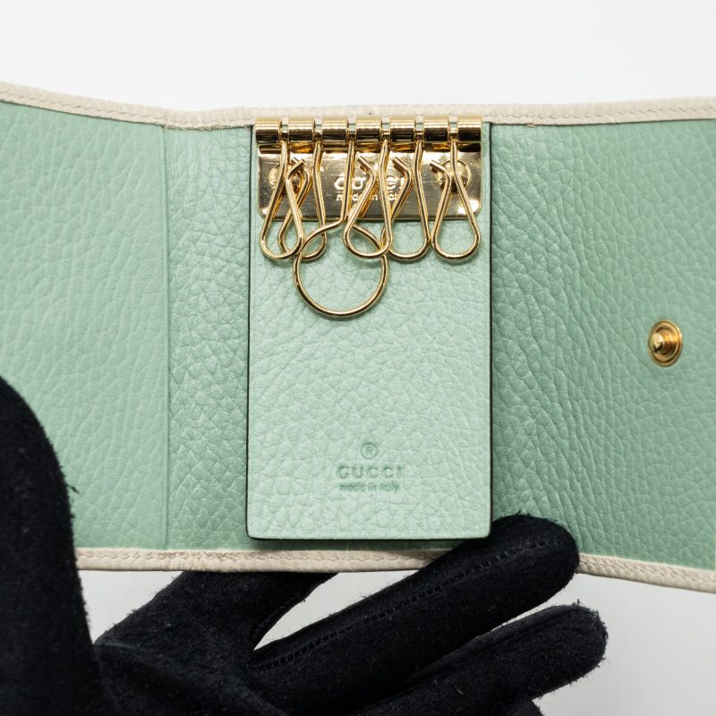Gucci Ophidia Key Case Calfskin White GHW - Barde - Image 9