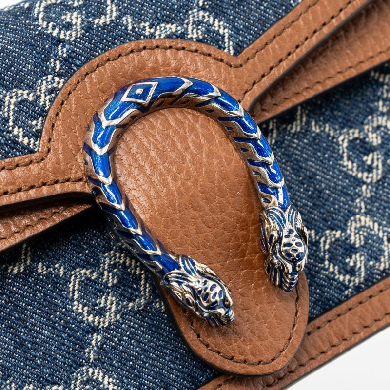 Gucci Dionysus Super Mini Blue Denim/ Leather SHW - Barde - Image 8