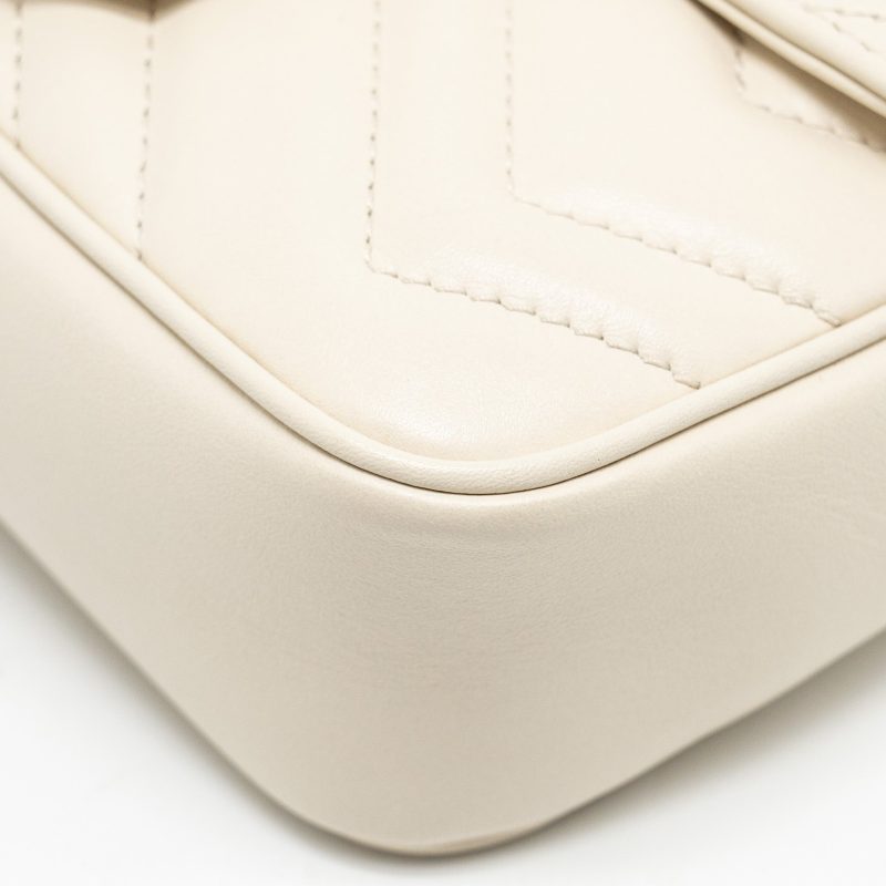 Gucci GG Marmont Super Mini Calfskin White GHW - Barde - Image 8