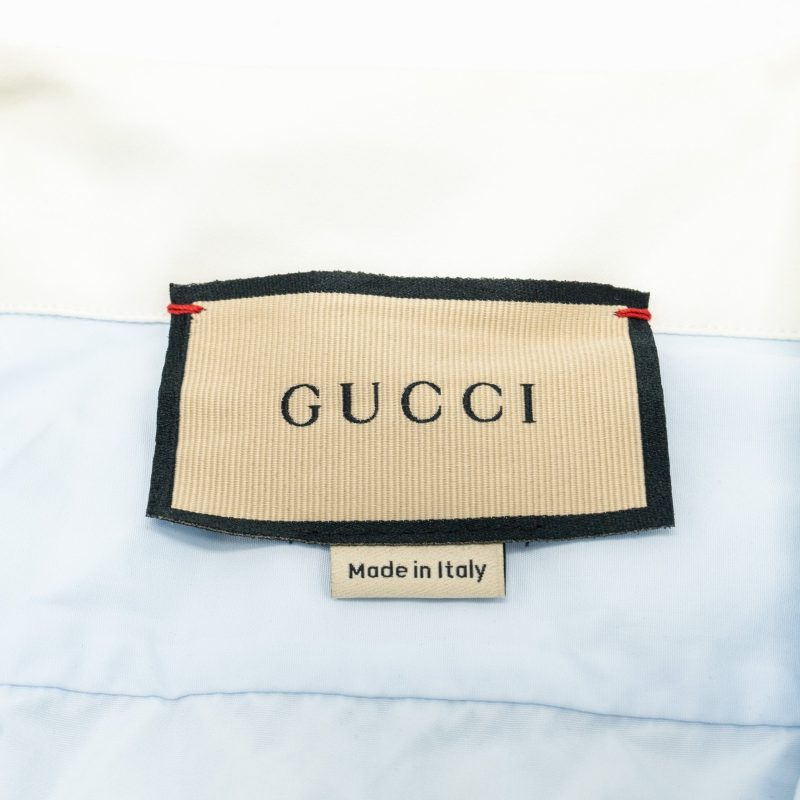 Gucci Size 38 Tuxedo Shirt Cotton Light Blue - Barde - Image 4