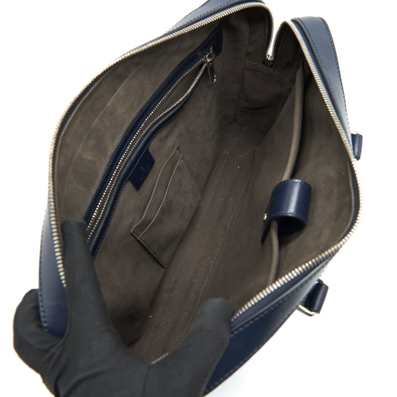 GUCCI Men's Leather Briefcase Navy - Barde - Image 6