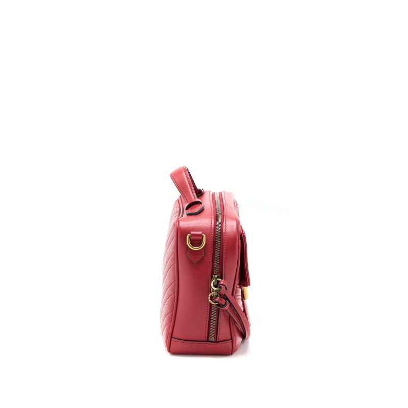 Gucci Sylvie Web GG Marmont Bag Calfskin Red GHW - Barde - Image 3
