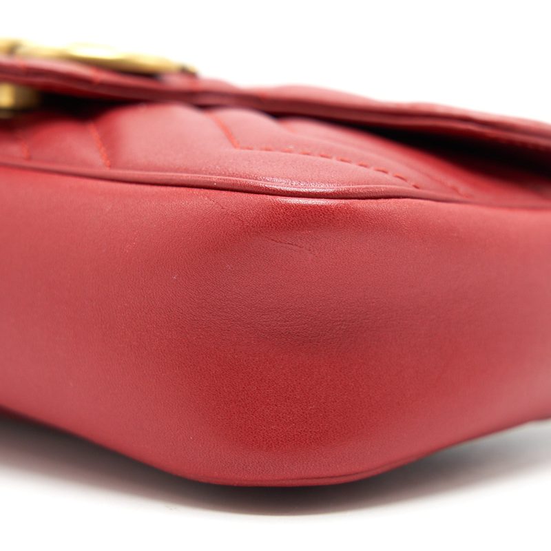 Gucci GG Marmont Super Mini Leather Bag Red - Barde - Image 7