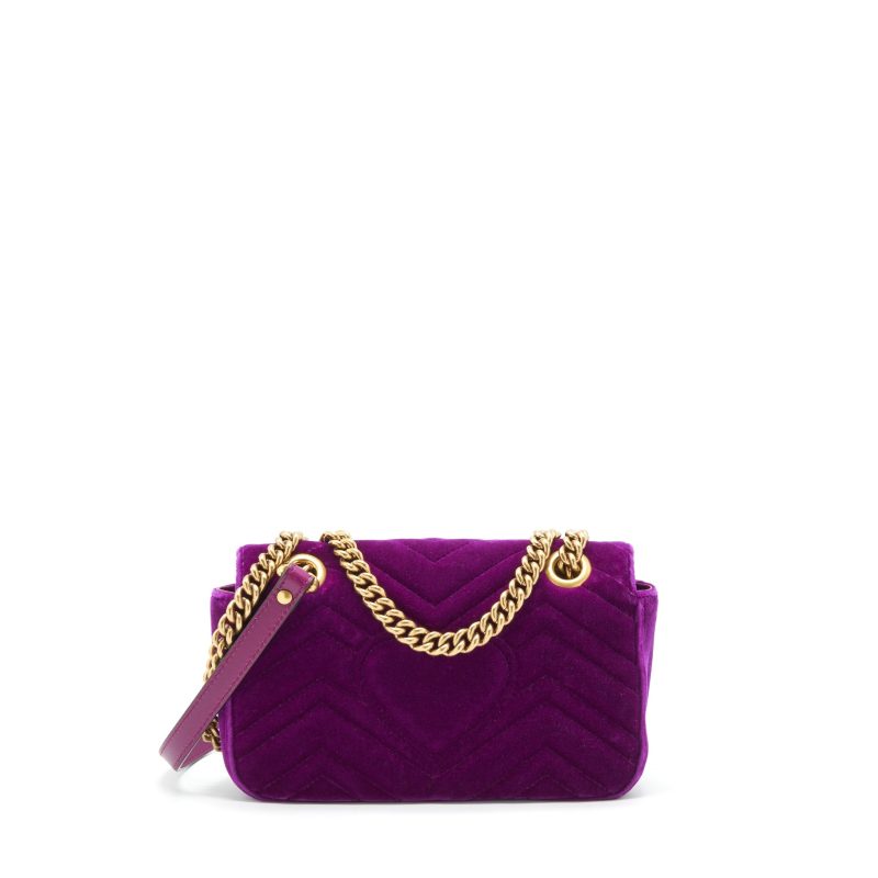 Gucci Mini Marmont Bag Velvet Purple GHW - Barde - Image 2