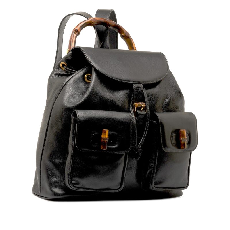 Gucci Bamboo Drawstring Leather Backpack (SHG-b7jhdk) - Barde - Image 2