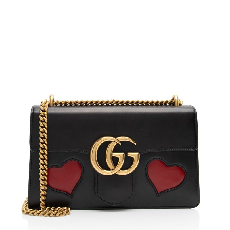 Gucci Calfskin Malaga Kid Heart GG Marmont Small Flap Bag (SHF-zpvPWY) - Barde