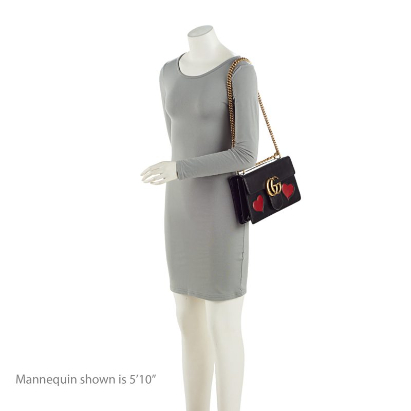 Gucci Calfskin Malaga Kid Heart GG Marmont Small Flap Bag (SHF-zpvPWY) - Barde - Image 5