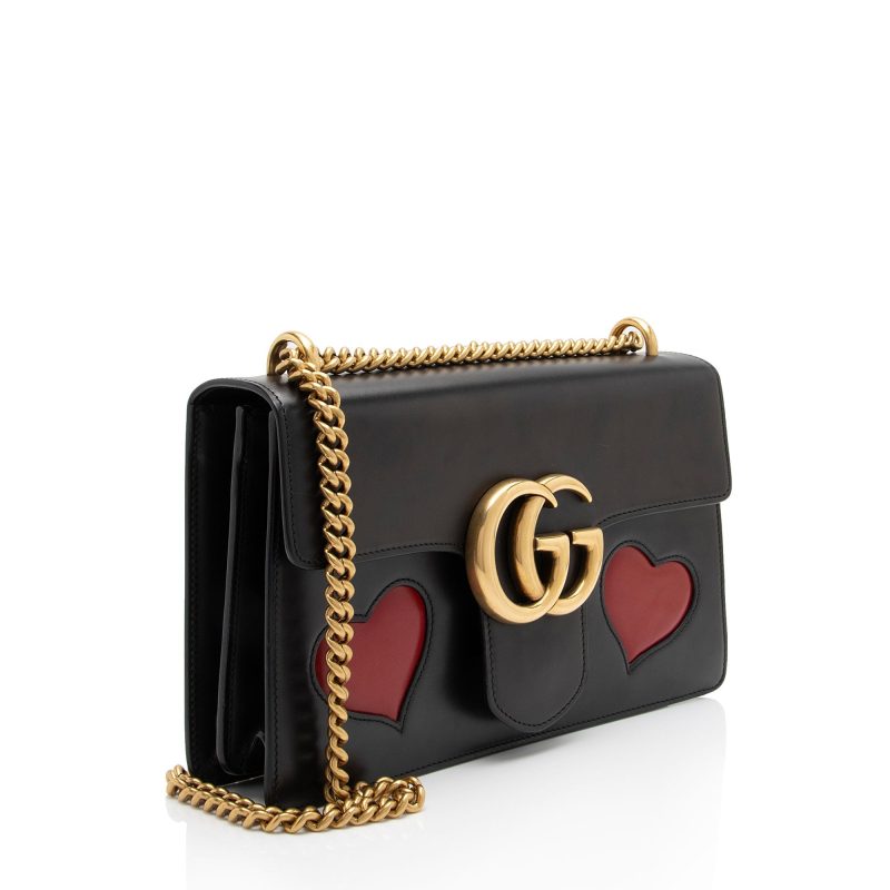 Gucci Calfskin Malaga Kid Heart GG Marmont Small Flap Bag (SHF-zpvPWY) - Barde - Image 2