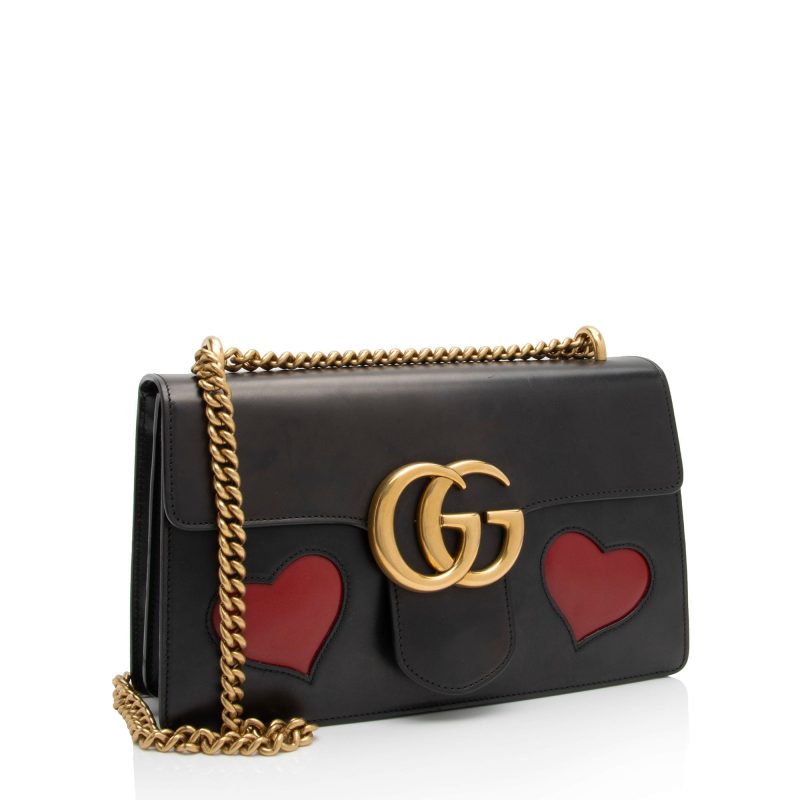 Gucci Calfskin Malaga Kid Heart GG Marmont Small Flap Bag (SHF-oXH119) - Barde - Image 2