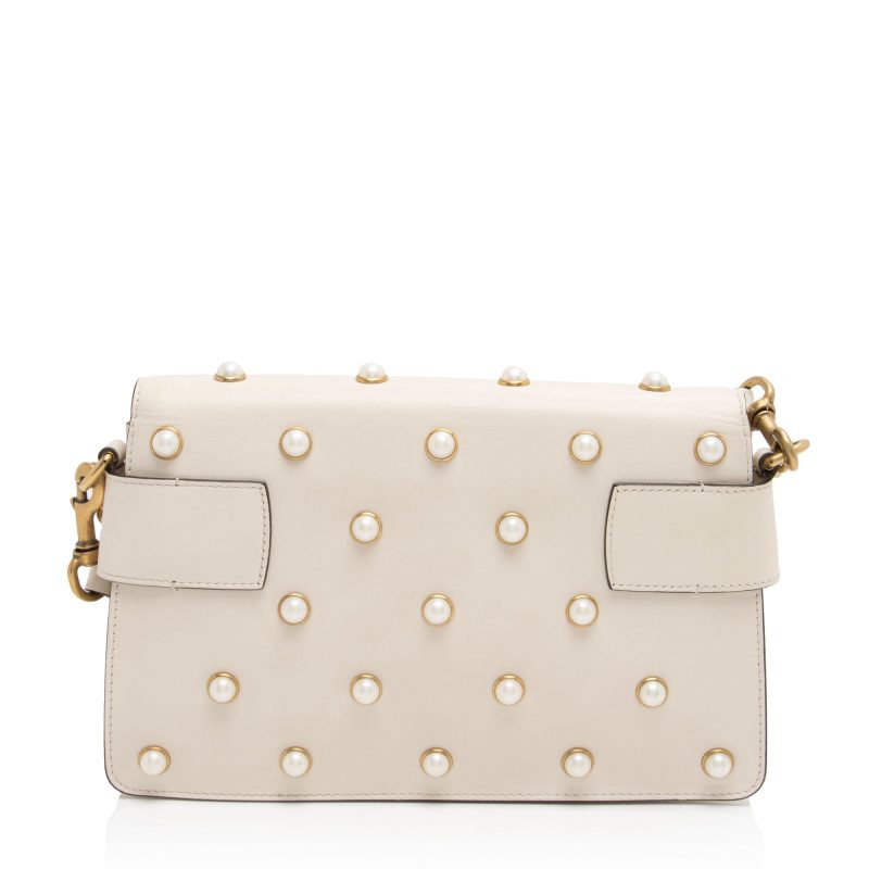 Gucci Calfskin Pearl Bee Broadway Mini Shoulder Bag (SHF-vh1WnC) - Barde - Image 3