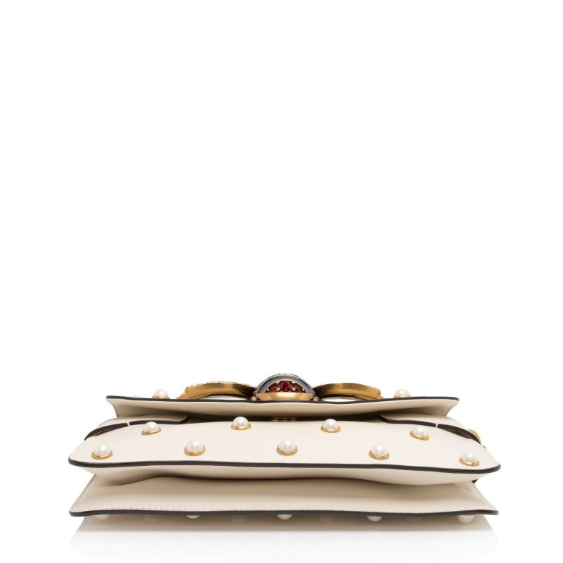 Gucci Calfskin Pearl Bee Broadway Mini Shoulder Bag (SHF-vh1WnC) - Barde - Image 4