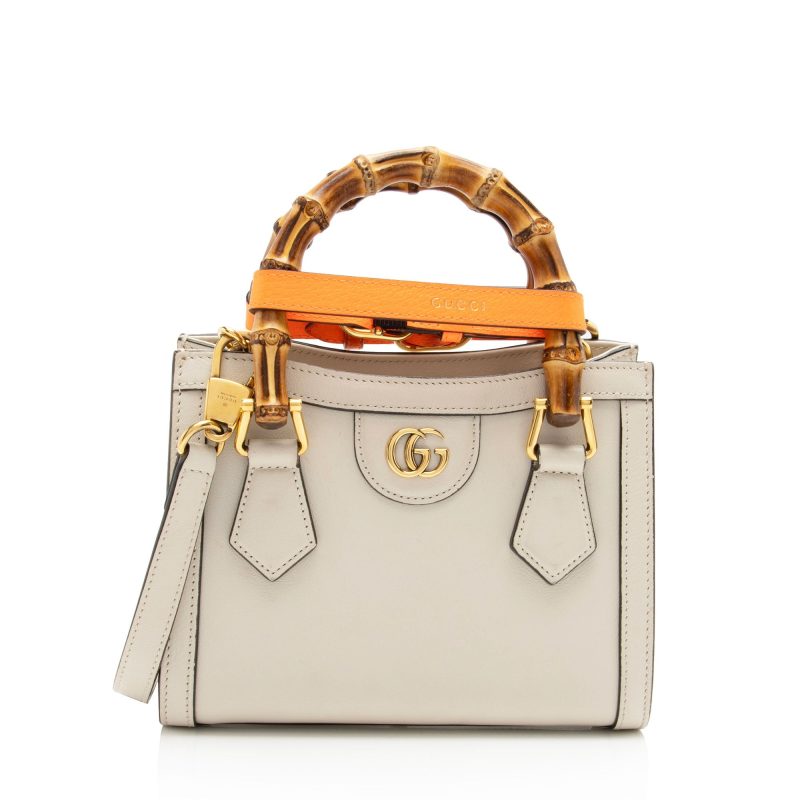 Gucci Cuir Leather Bamboo Diana Mini Tote (SHF-Mtoamr) - Barde