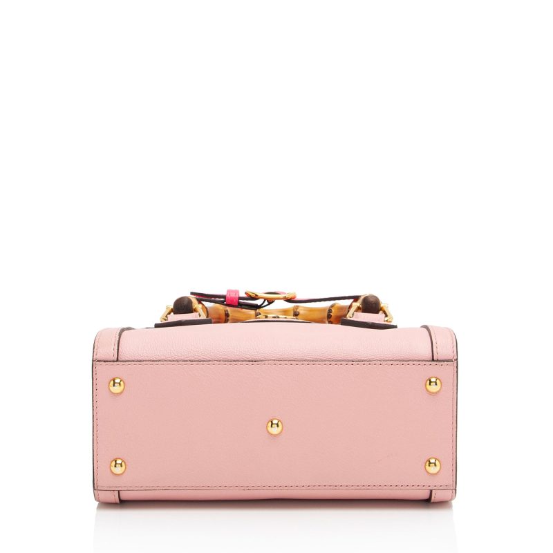 Gucci Cuir Leather Bamboo Diana Mini Tote (SHF-kfEnLc) - Barde - Image 4