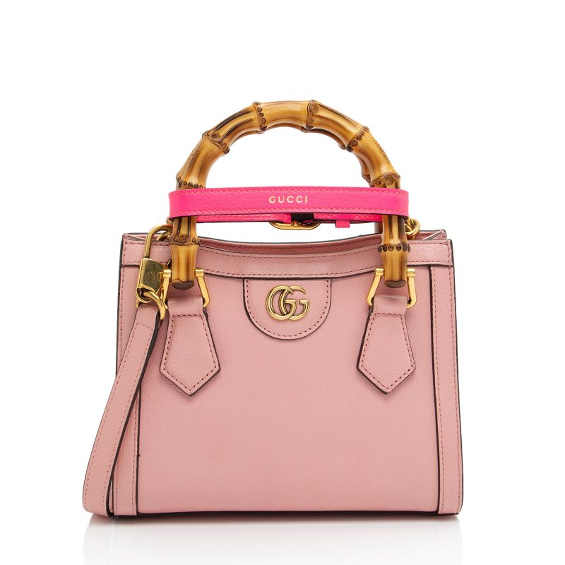 Gucci Cuir Leather Bamboo Diana Mini Tote (SHF-kfEnLc) - Barde