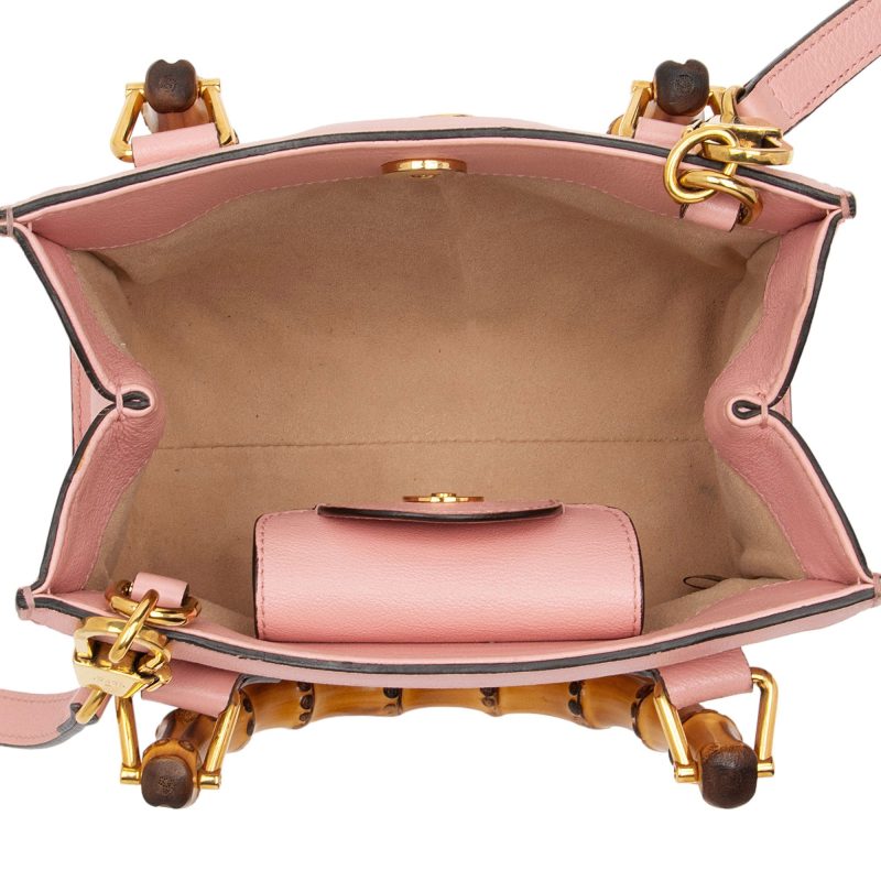 Gucci Cuir Leather Bamboo Diana Mini Tote (SHF-kfEnLc) - Barde - Image 7