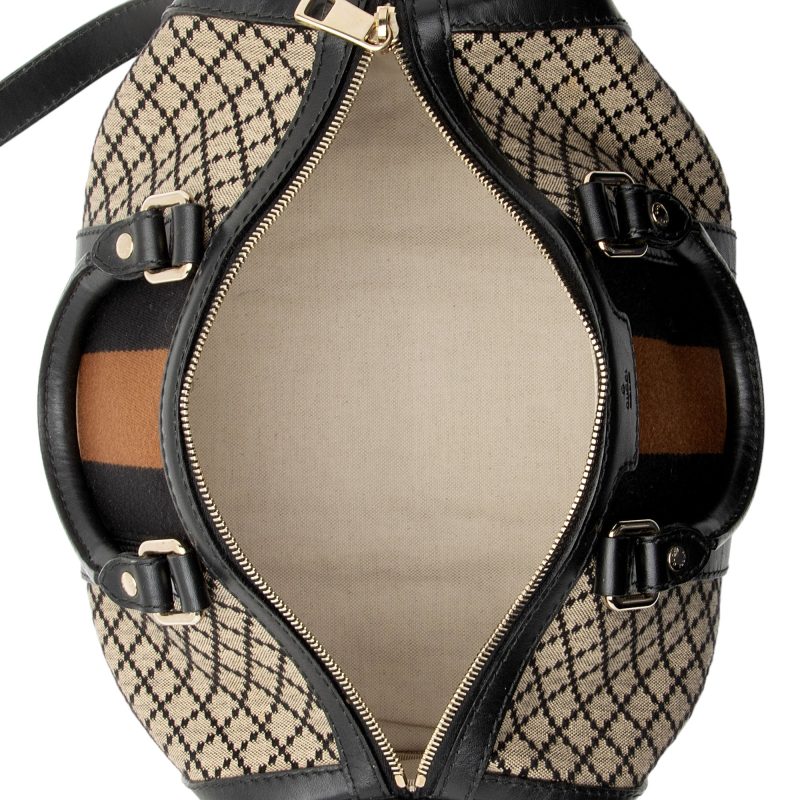 Gucci Diamante Canvas Vintage Web Joy Medium Boston Bag (SHF-6SSWj4) - Barde - Image 7