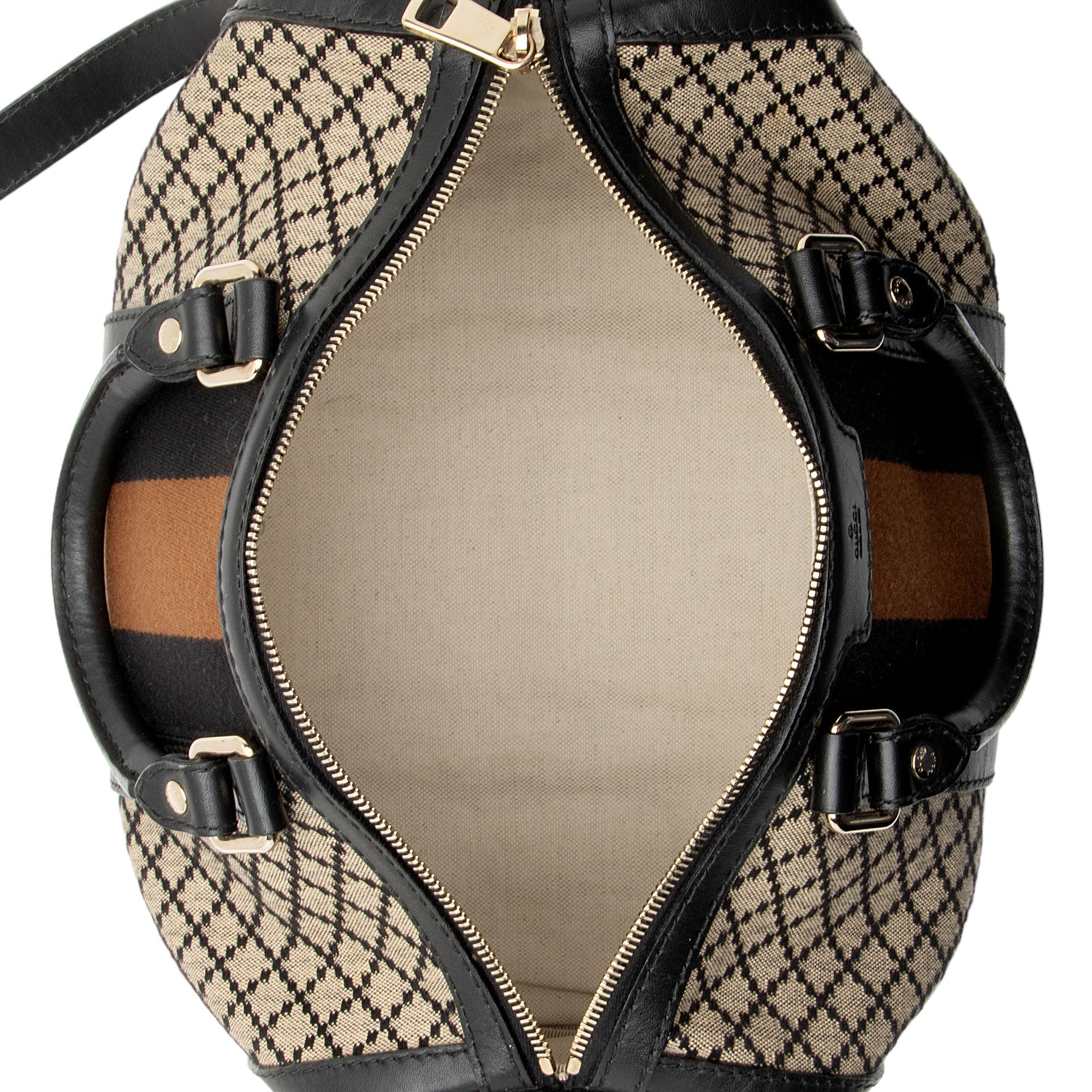 Gucci Diamante Canvas Vintage Web Joy Medium Boston Bag (SHF-6SSWj4) - Barde - Image 7
