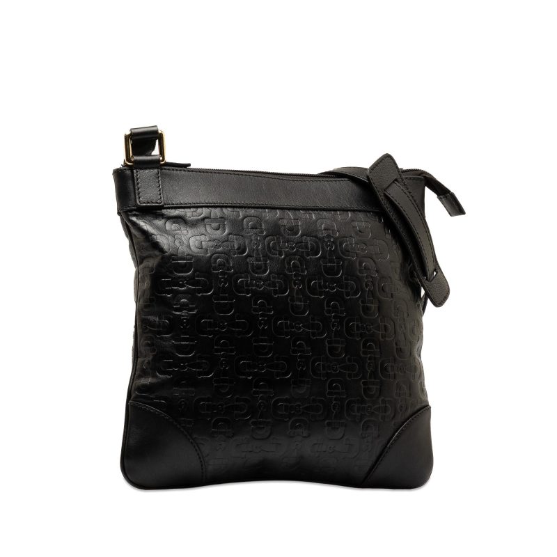 Gucci Embossed Leather Horsebit Crossbody Bag (SHG-KBNslG) - Barde - Image 2