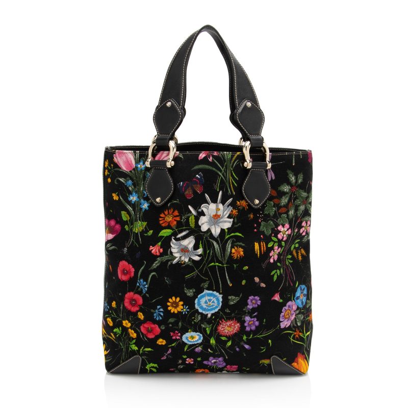 Gucci Floral Canvas Creole Large Tote (SHF-aD7V3p) - Barde
