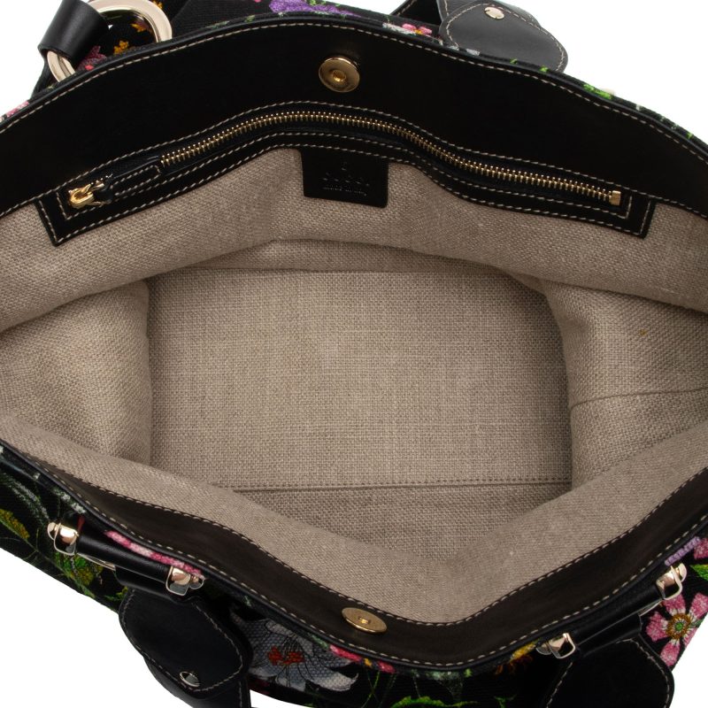 Gucci Floral Canvas Creole Large Tote (SHF-aD7V3p) - Barde - Image 7