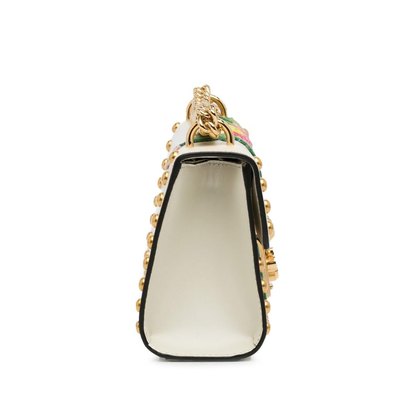 Gucci Floral Studded Padlock Shoulder Bag (SHG-0r94kw) - Barde - Image 3