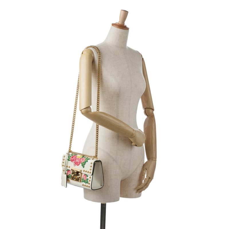 Gucci Floral Studded Padlock Shoulder Bag (SHG-0r94kw) - Barde - Image 10