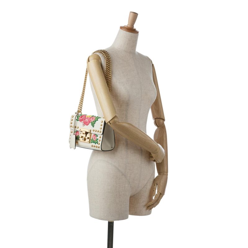 Gucci Floral Studded Padlock Shoulder Bag (SHG-0r94kw) - Barde - Image 5